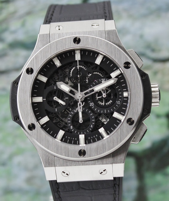 (image for) LIKE NEW HUBLOT BIG BANG SKELATON AUTOMATIC CHRONOGRAPH WATCH / 311.SX.1170.GR